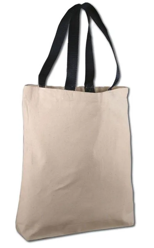 100% Cotton Canvas Tote Bags with Color Handles - TG244