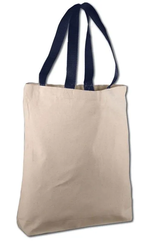 100% Cotton Canvas Tote Bags with Color Handles - TG244