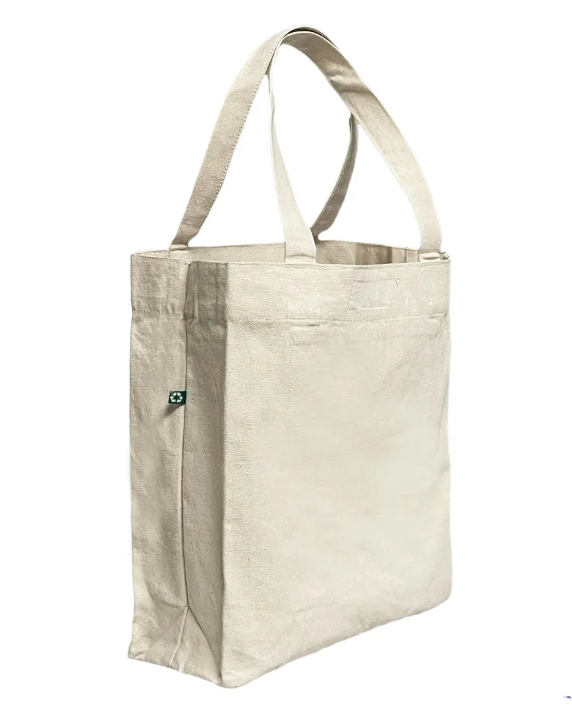 12 ct Eco Friendly Recycled Cotton Canvas Tote Bag w/Full Gusset - By Dozen