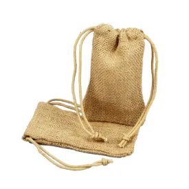 3" x 5" - Mini Burlap Bags with Jute Cord Drawstring Wedding Favor Pouches (Pack of 12)