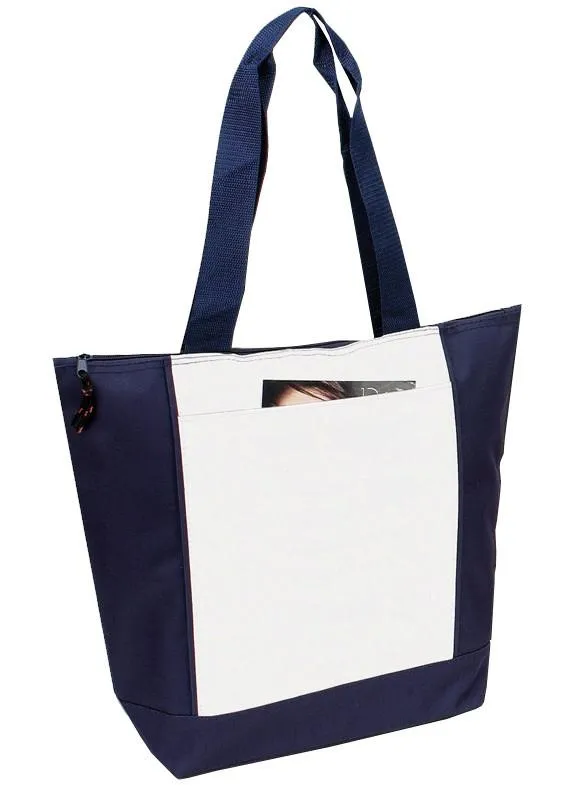 6 ct 600D Polyester Deluxe Zipper Tote Bag - By Bundle