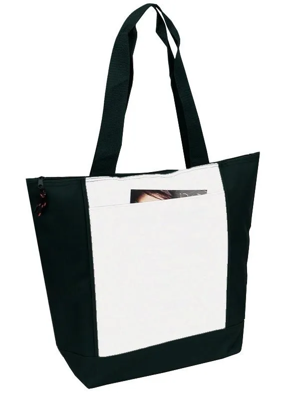 6 ct 600D Polyester Deluxe Zipper Tote Bag - By Bundle