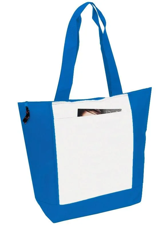 6 ct 600D Polyester Deluxe Zipper Tote Bag - By Bundle