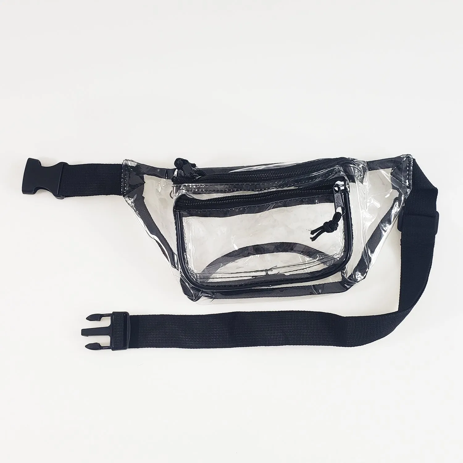 6 ct Three Zipper Clear Fanny Pack - By Bundle