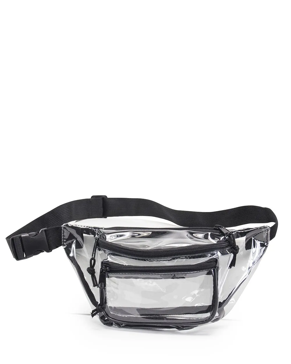 6 ct Three Zipper Clear Fanny Pack - By Bundle