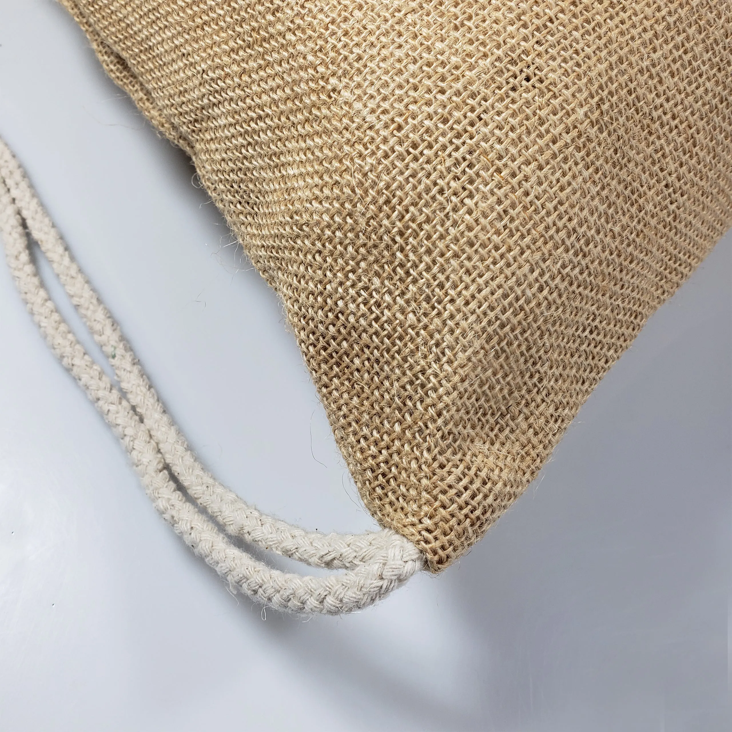 96 ct Jute Drawstring Bags / Natural Burlap Backpacks - By Case