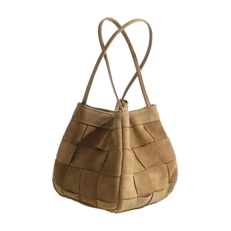 Aili Suede Lattice Bucket Bags