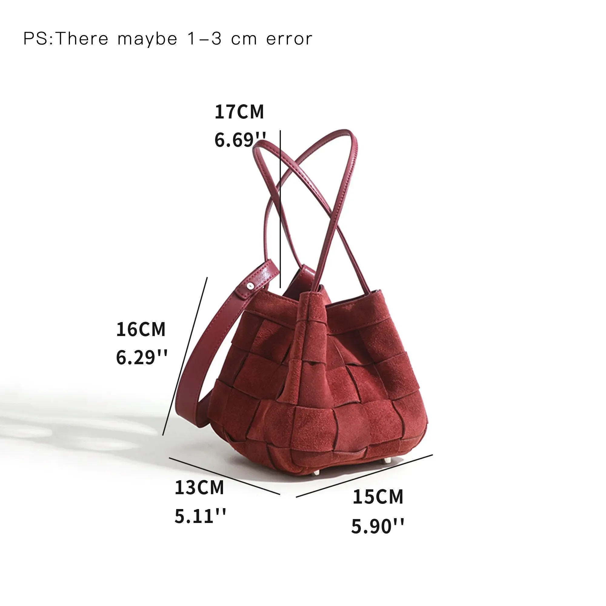 Aili Suede Lattice Bucket Bags