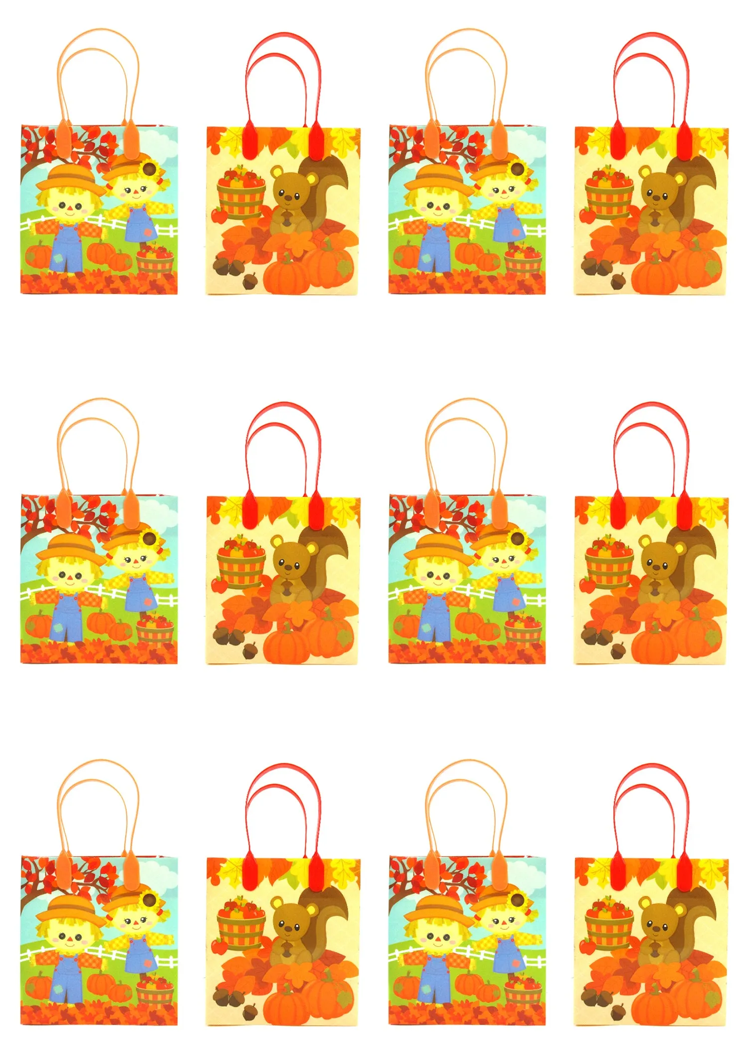 Autumn Harvest Party Favor Treat Bags - Set of 6 or 12