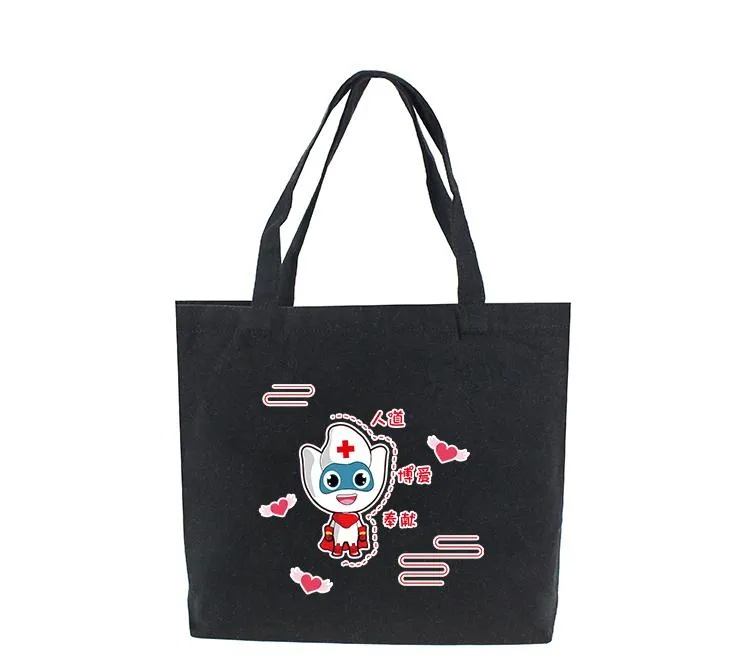 Black Canvas Tote Bag 42*35*10cm