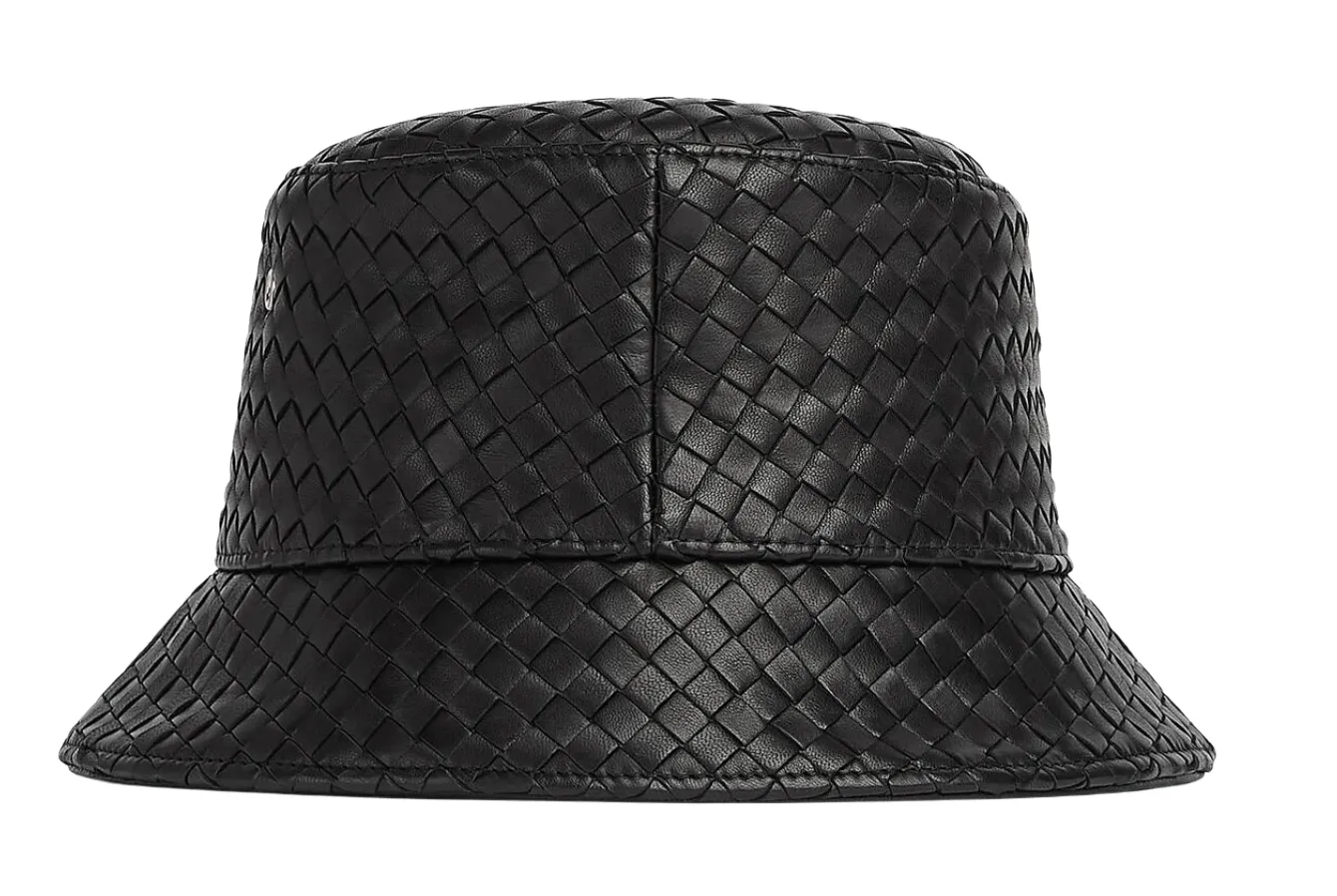 Bottega Veneta 'Black' Leather Bucket Hat