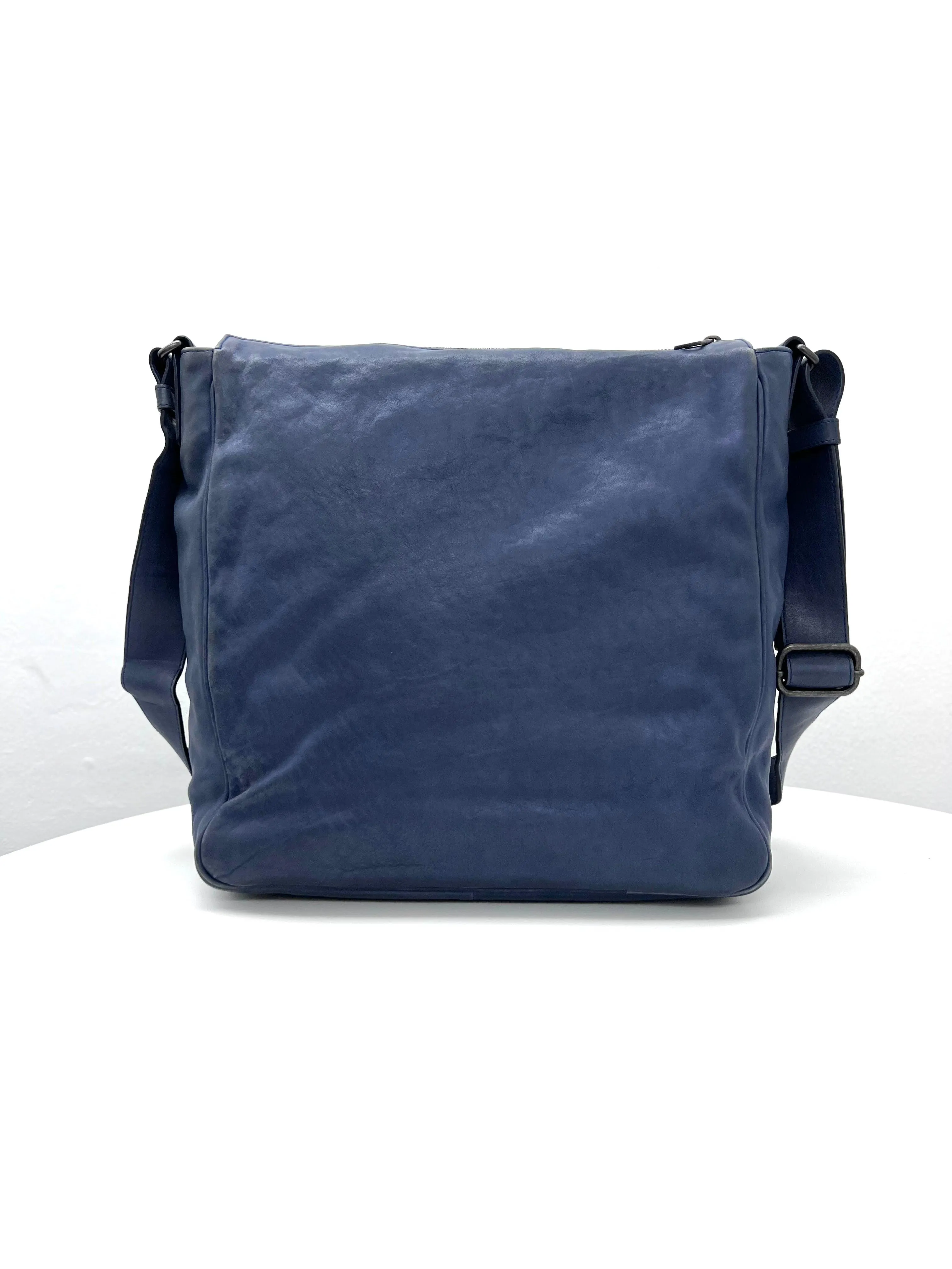 Bottega Veneta Blue Intrecciato LeatherCrossbody Bag