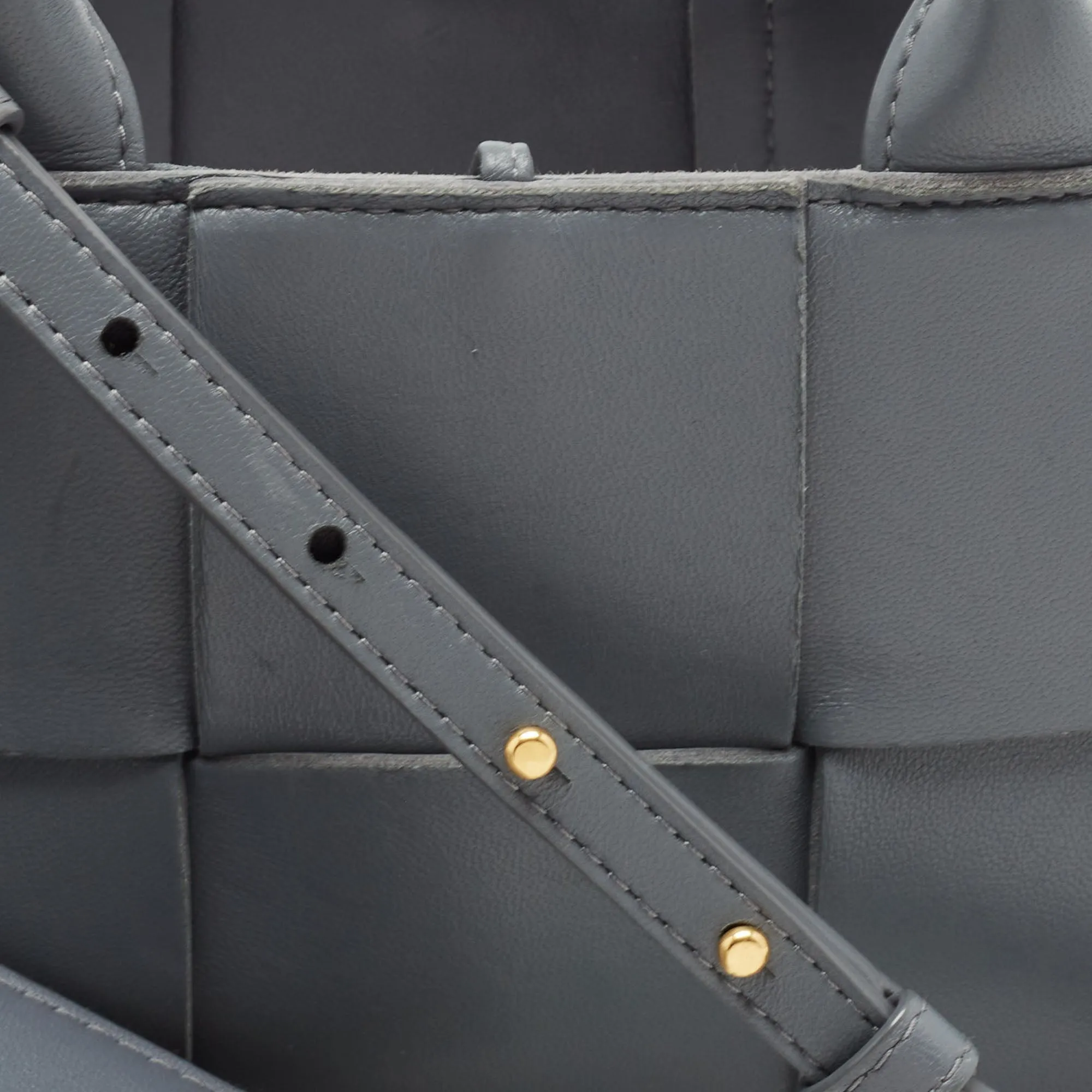 Bottega Veneta Grey Intreccio Leather Candy Arco Tote