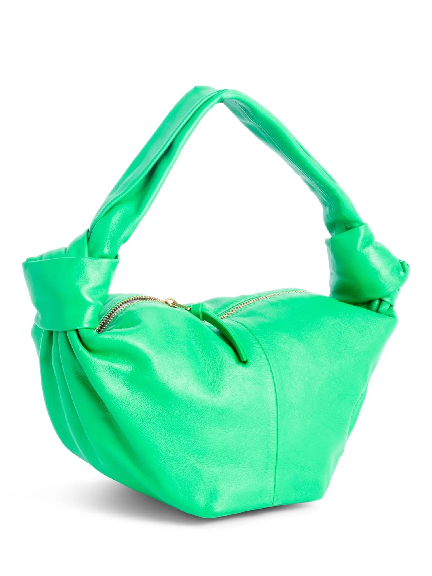 Bottega Veneta Leather Double Knot Top Handle Mini Bag Green