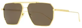 Bottega Veneta Men's Square Sunglasses BV1012S 003 Gold 60mm