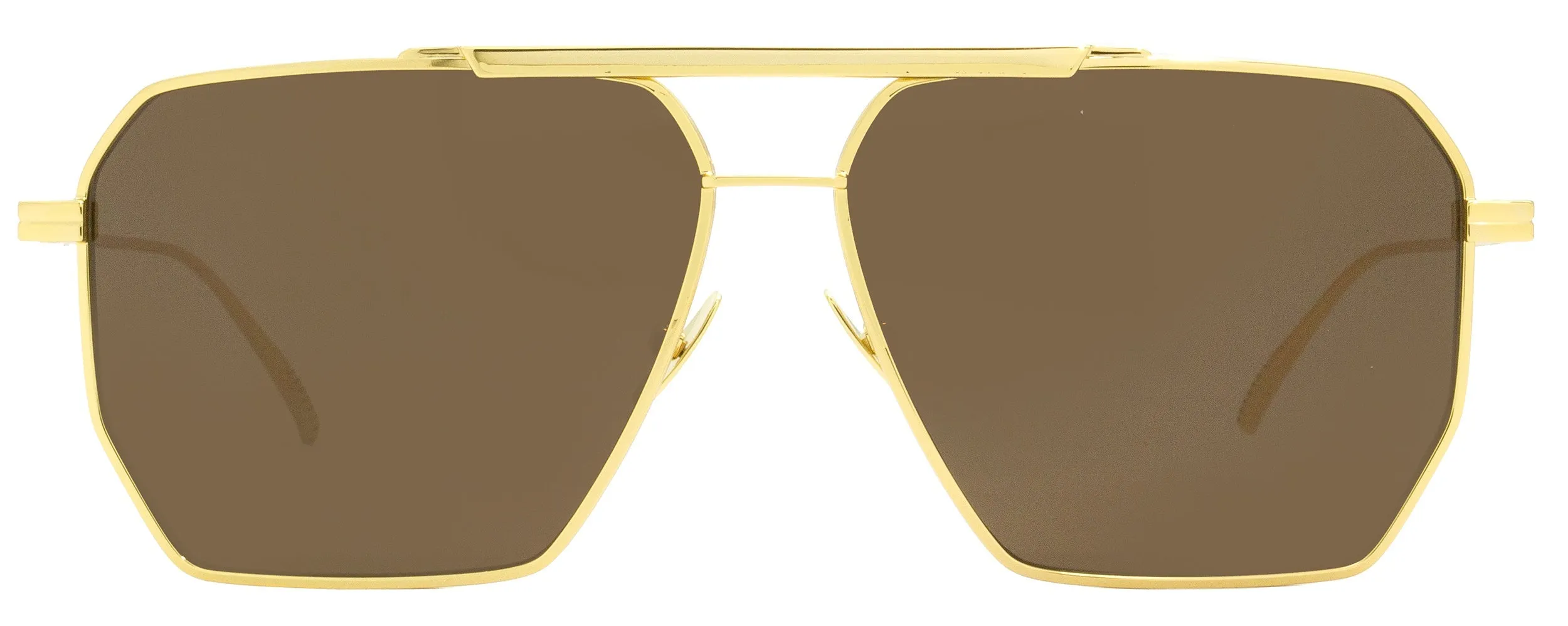 Bottega Veneta Men's Square Sunglasses BV1012S 003 Gold 60mm