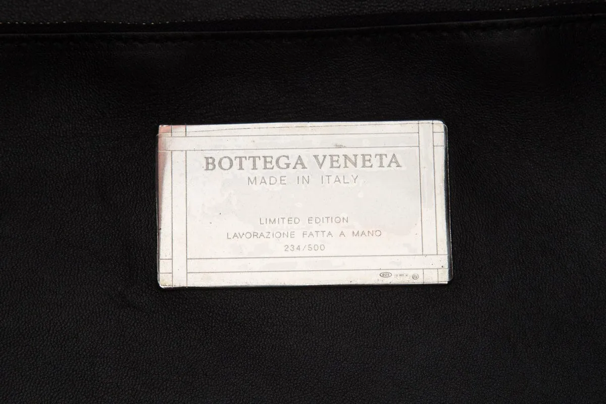 Bottega Veneta Navy & Cream Large "Piede De Poule" Large Cabat Intrecciato Tote