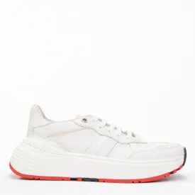 BOTTEGA VENETA Speedster white leather panelled red soled dad sneakers EU37