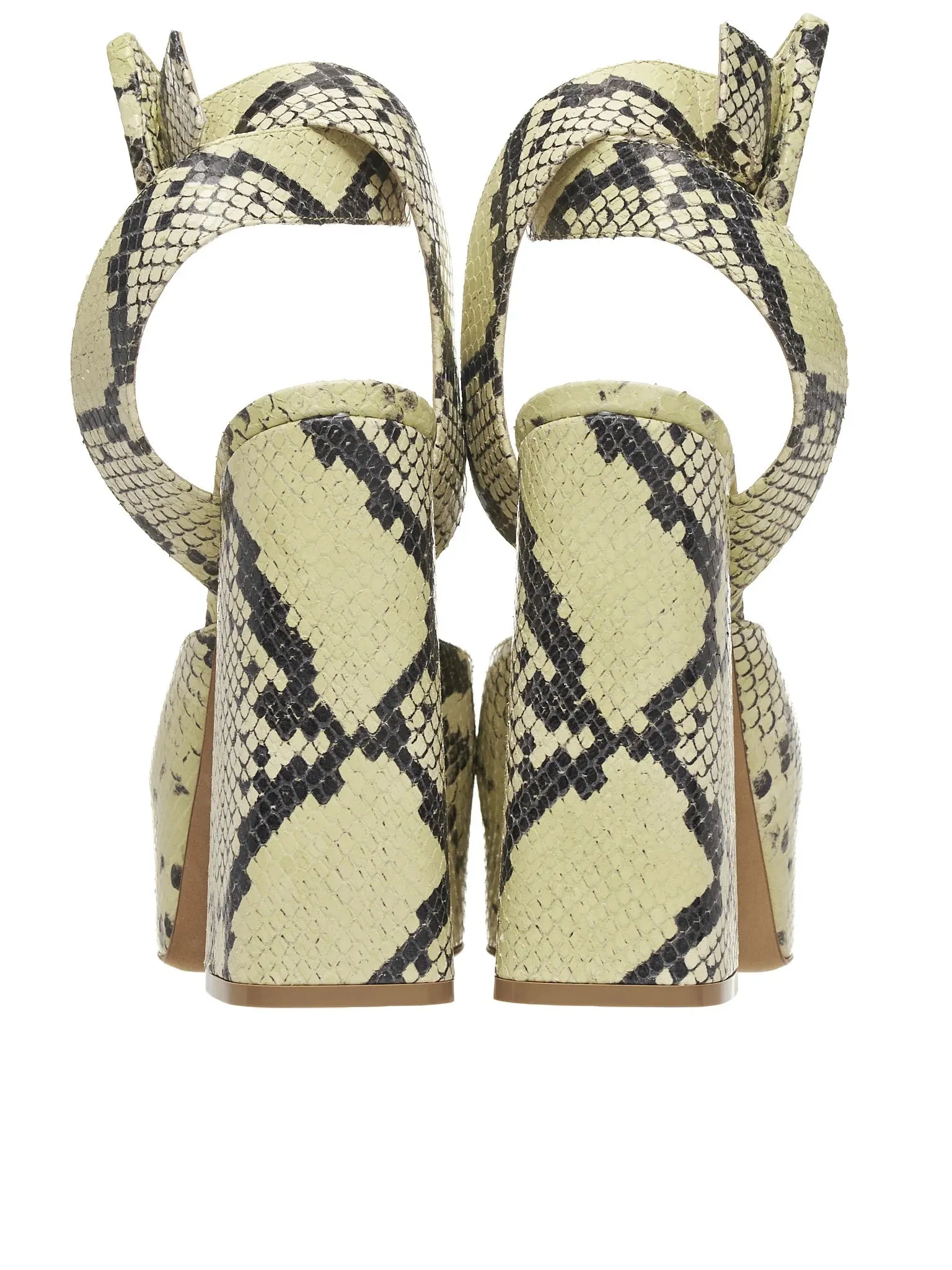 BOTTEGA VENETA TOWER PYTHON EFFECT PLATFORM LEATHER PUMPS