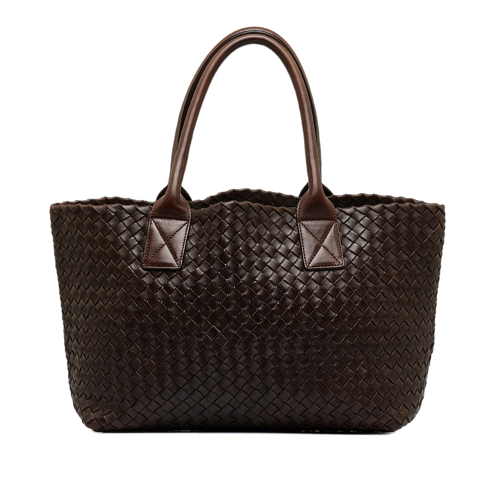 Brown Bottega Veneta Intrecciato Cabat Tote Bag