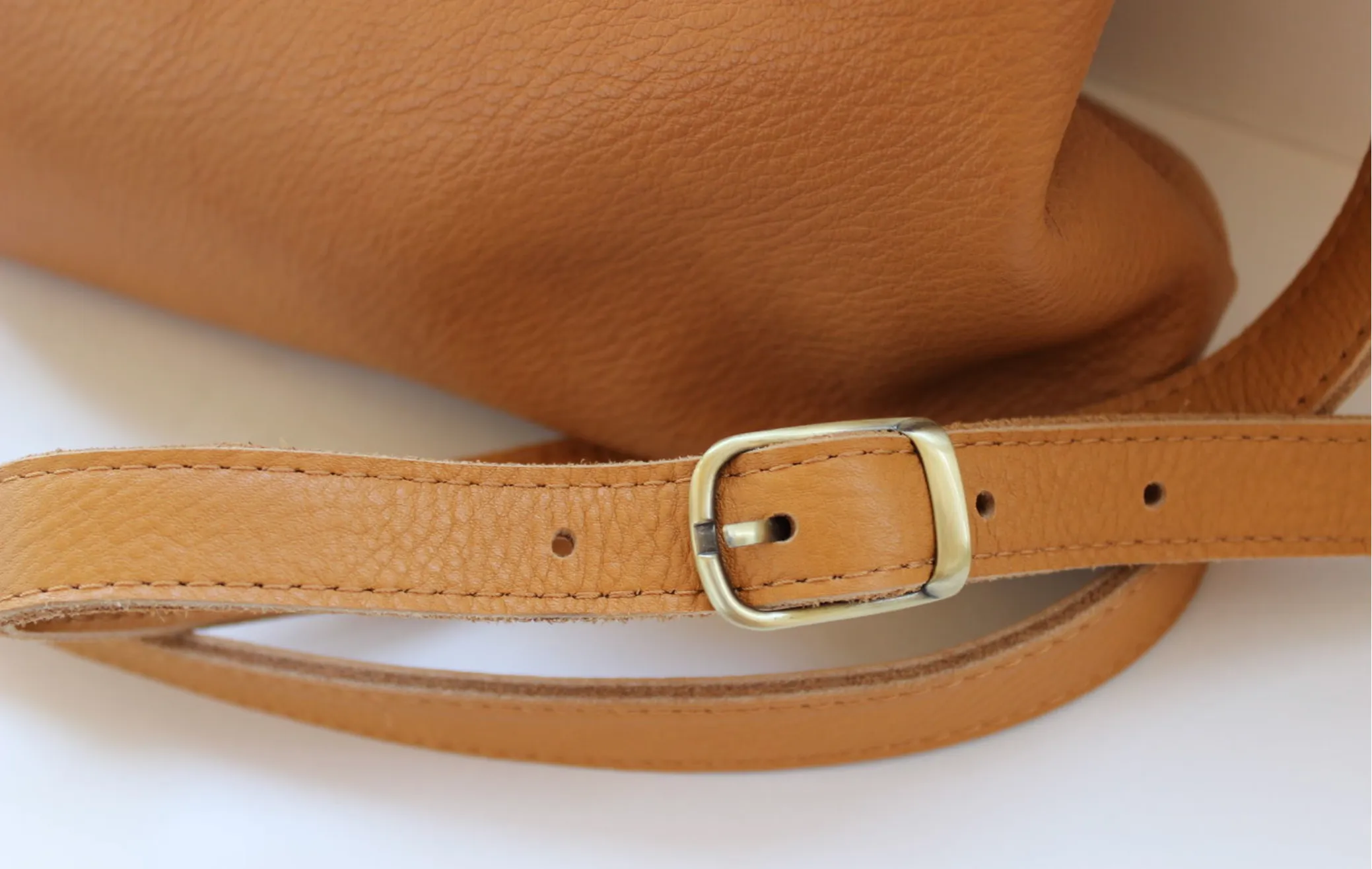 Brown Leather Crossbody Messenger Bag