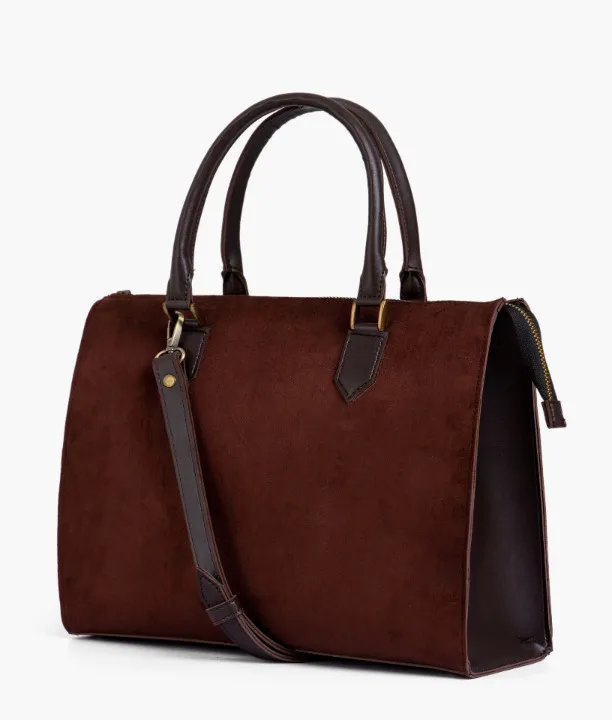 Brown Velvet Handbag For Women 599