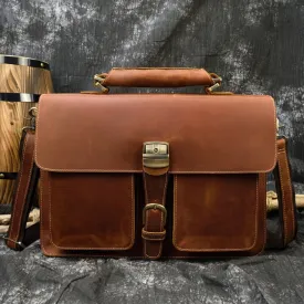 Buckle Leather Briefcase