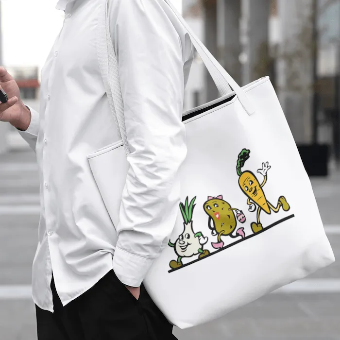 Cartoon Vegetable Tote Bag