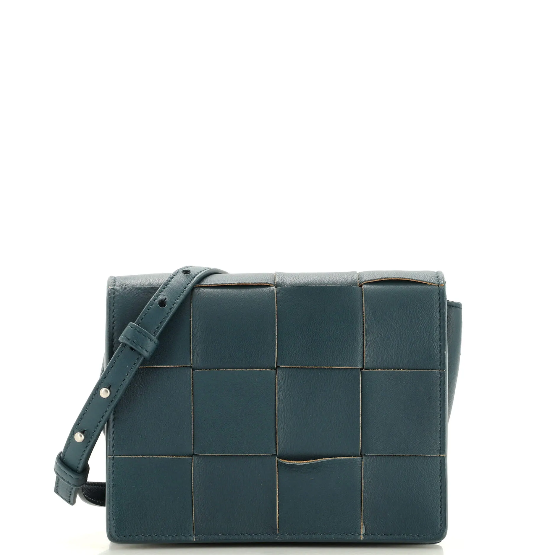 Cassette Crossbody Bag Maxi Intrecciato Leather Mini