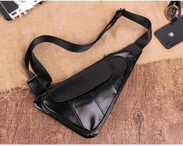 Casual Men's Leather Chest Bag J6420