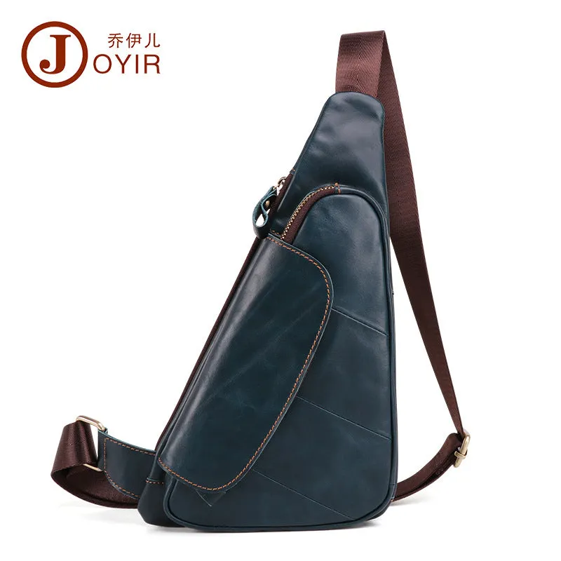 Casual Men's Leather Chest Bag J6420