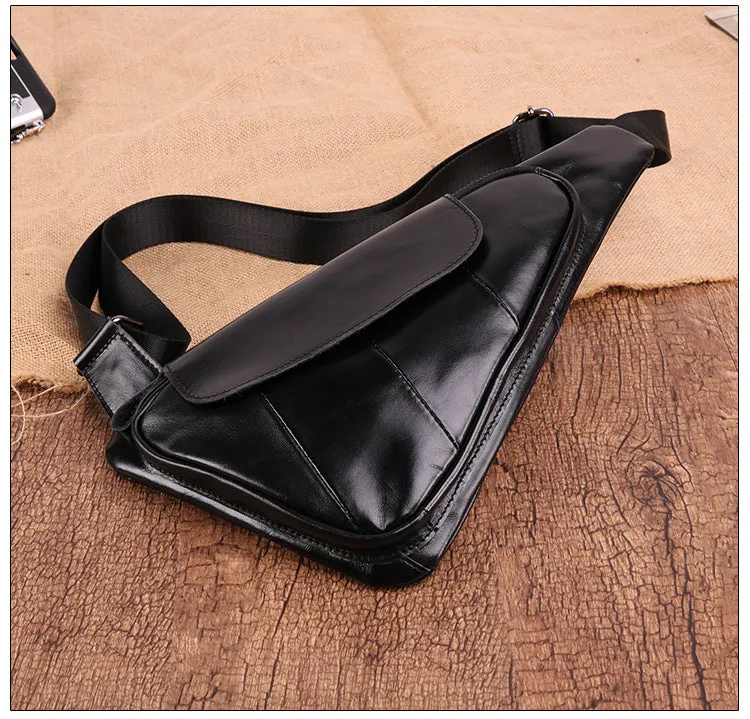 Casual Men's Leather Chest Bag J6420