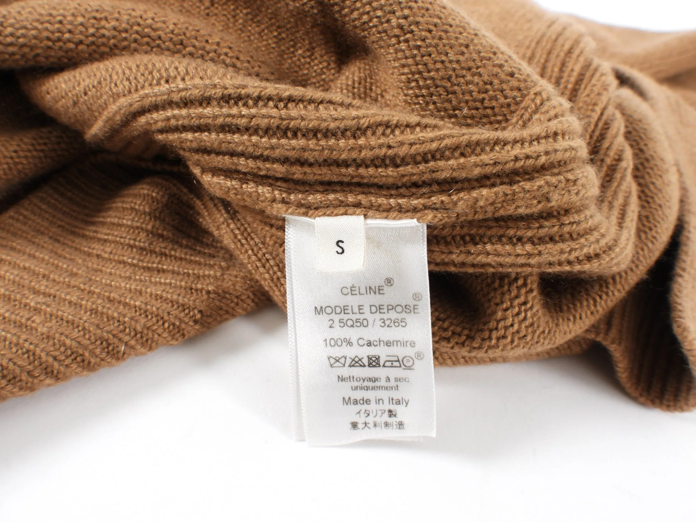 Celine Caramel Brown Cashmere Cardigan Sweater - S/M