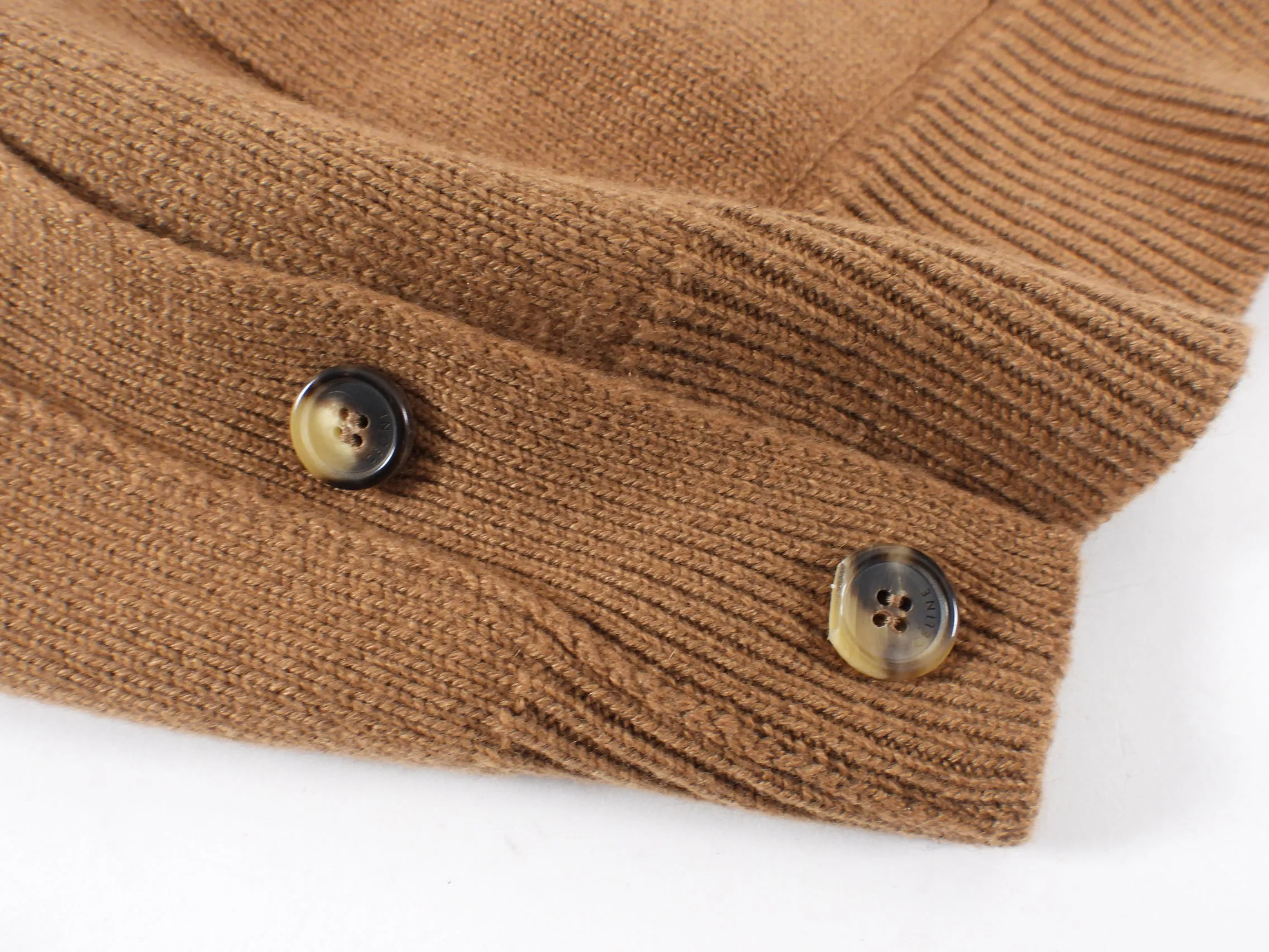 Celine Caramel Brown Cashmere Cardigan Sweater - S/M