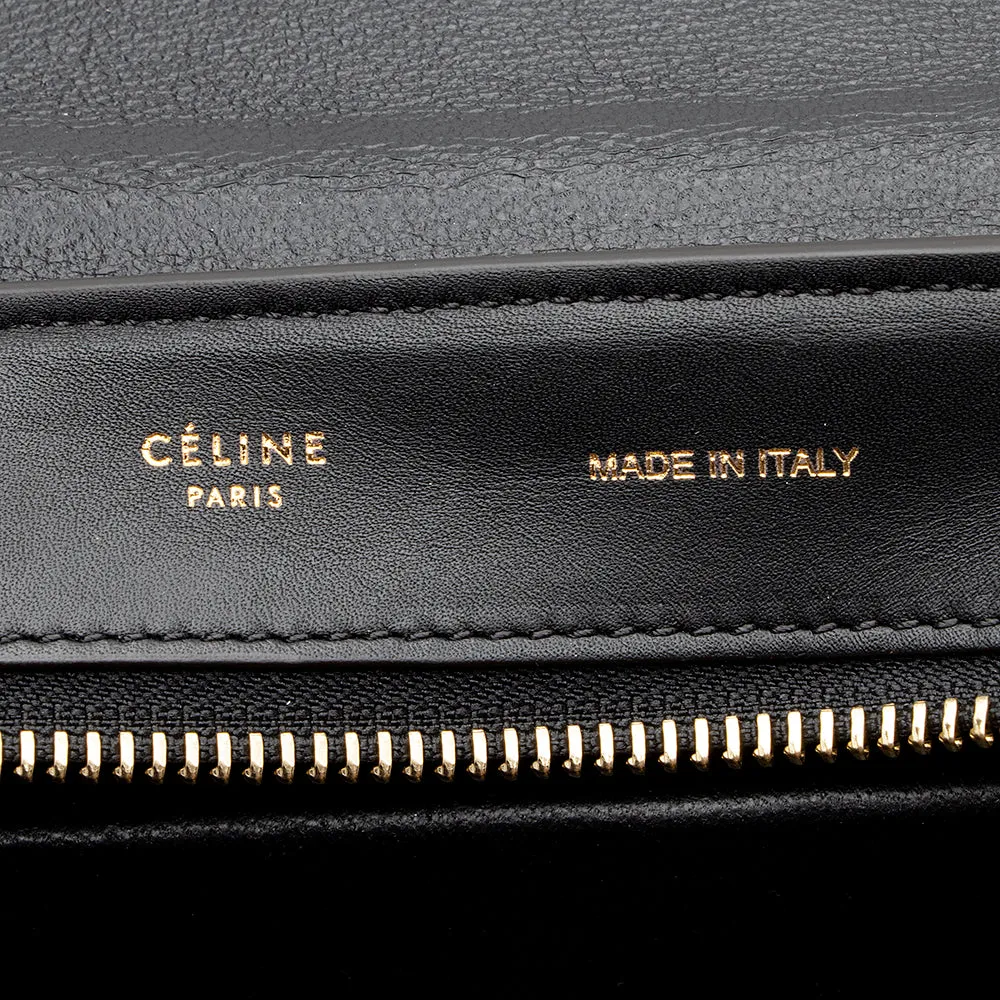 Celine Croc Embossed Suede Medium Trapeze Bag - FINAL SALE (SHF-17351)