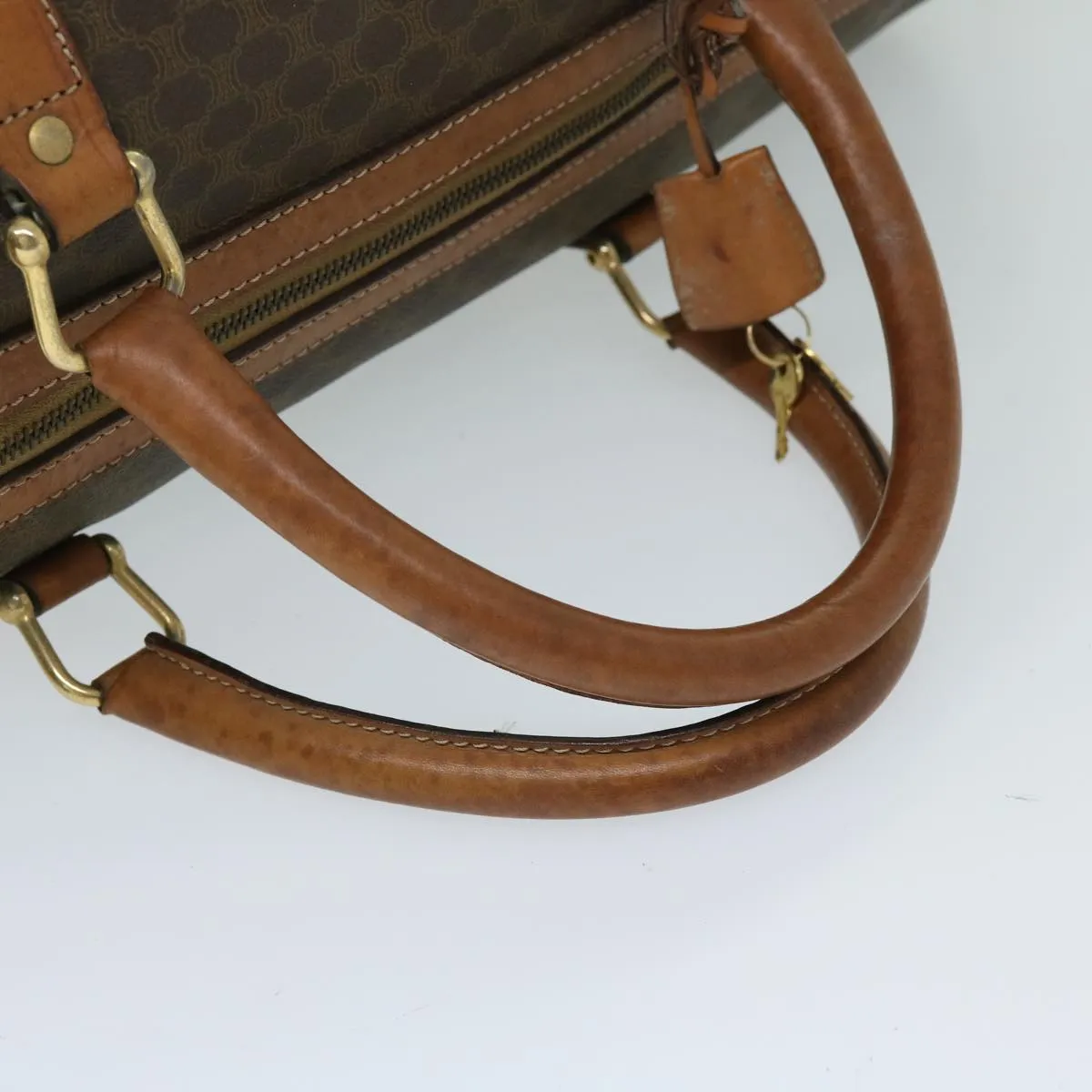 CELINE Macadam Canvas Boston Bag PVC Brown Auth 68172