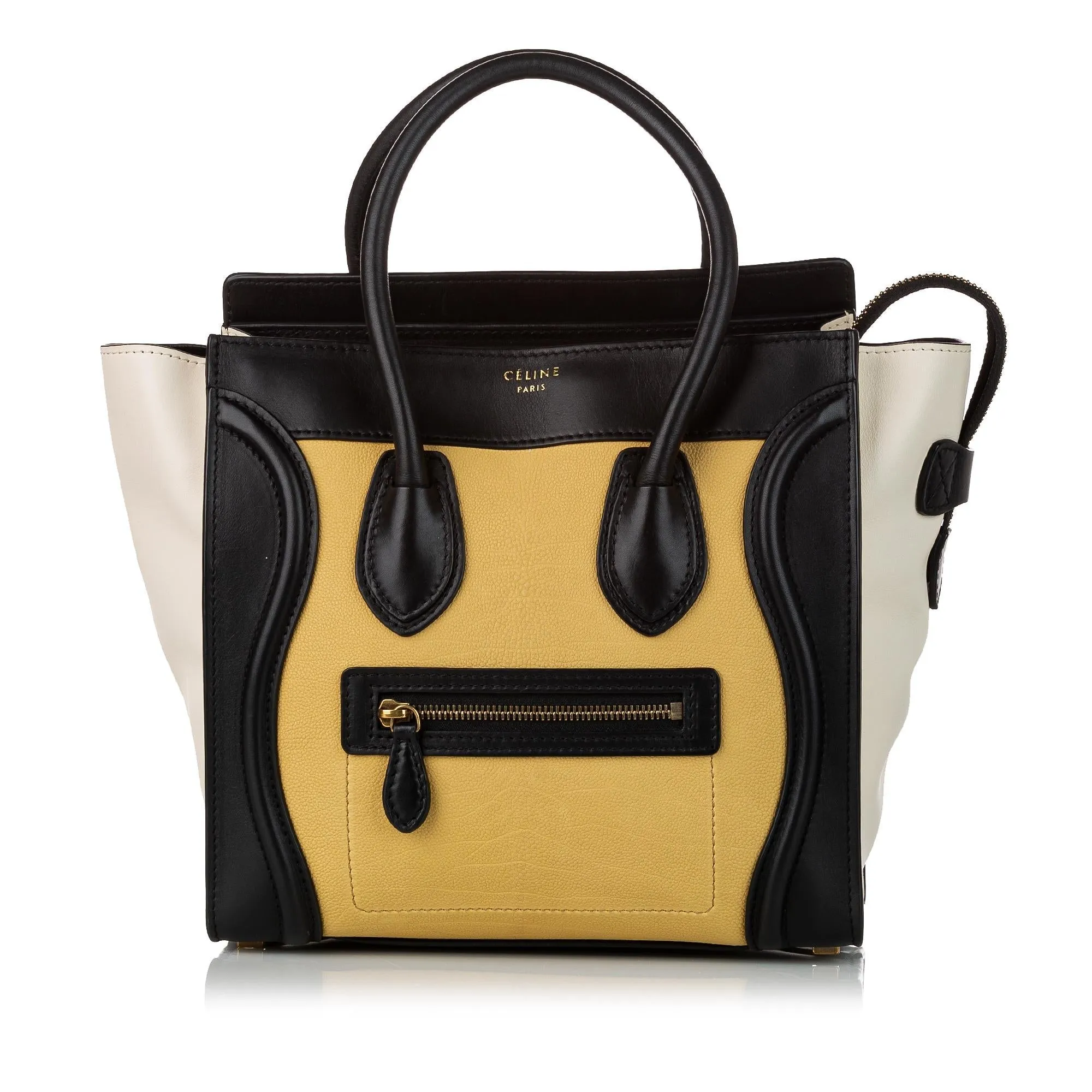 Celine Micro Luggage Tricolor Tote Leather Handbag (SHG-30951)