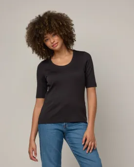 Celine Ribbed Elbow Sleeve Tee