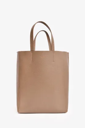 Celine Taupe Grained Calfskin Vertical Small 'Cabas' Tote