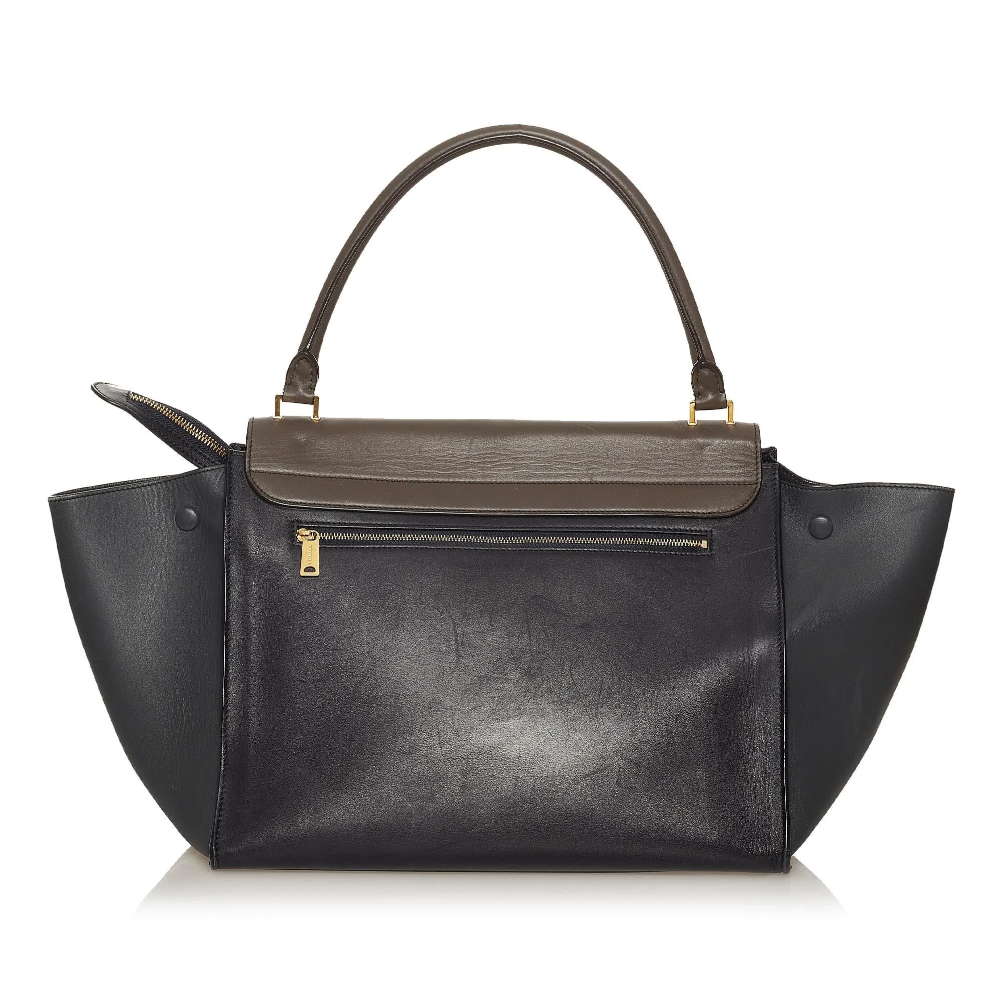 Celine Trapeze Tricolor Leather Satchel (SHG-28899)