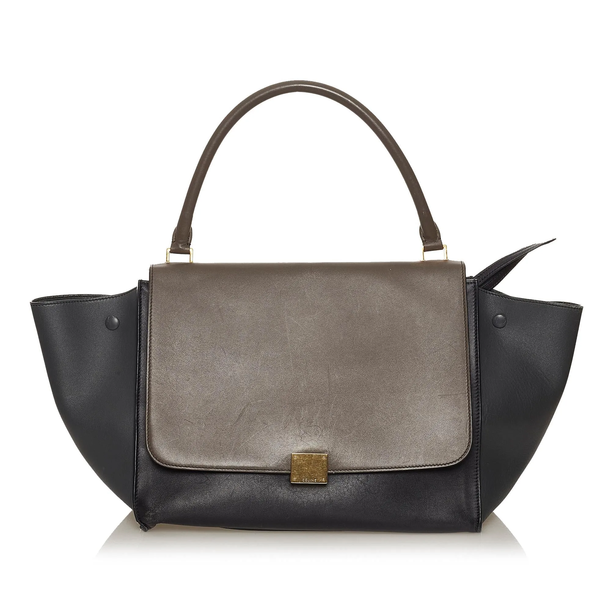 Celine Trapeze Tricolor Leather Satchel (SHG-28899)