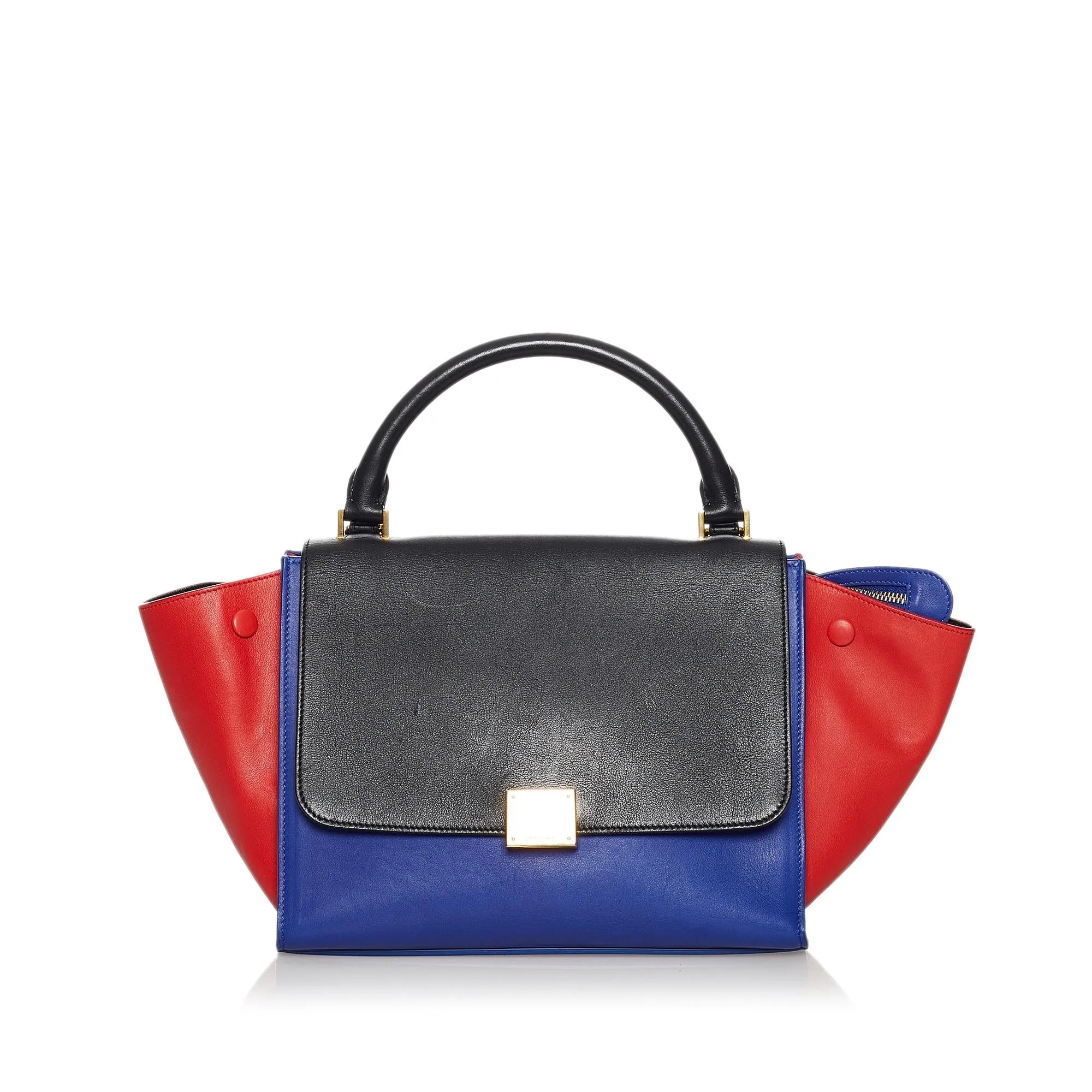 Celine Trapeze Tricolor Leather Satchel (SHG-30563)