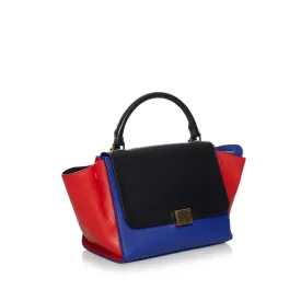 Celine Trapeze Tricolor Leather Satchel (SHG-30563)