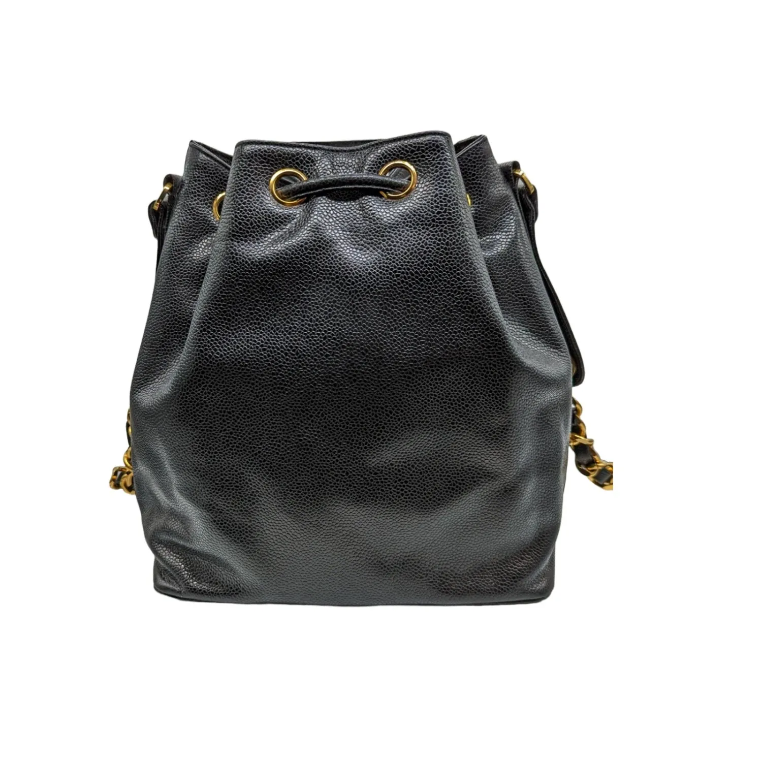 Chanel Bag Vintage Grained Calfskin Timeless Drawstring Bucket Bag