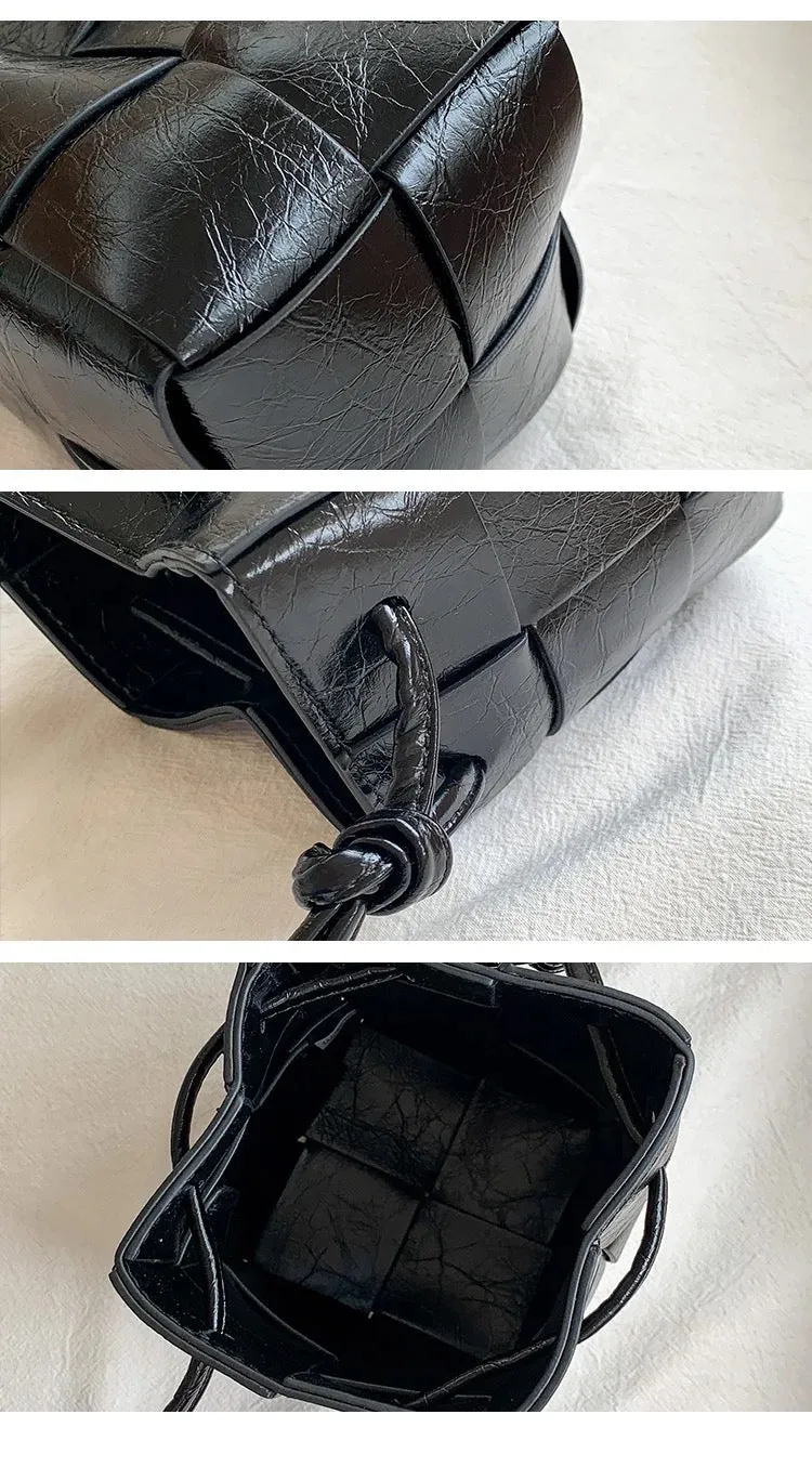 Chic Women's Mini Bucket Bag in Faux Leather