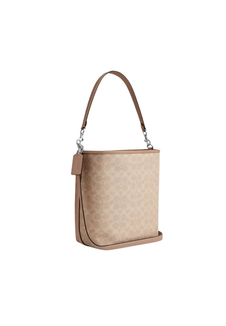 Coach City Bucket Bag Large Signature In Sand Taupe CT802