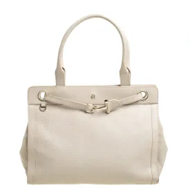 Cream Leather Cavallina Tote