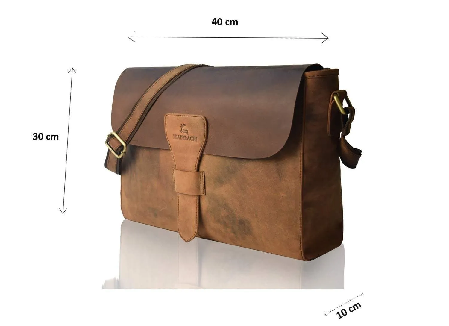 Crossbody Messenger Leather Laptop Bag