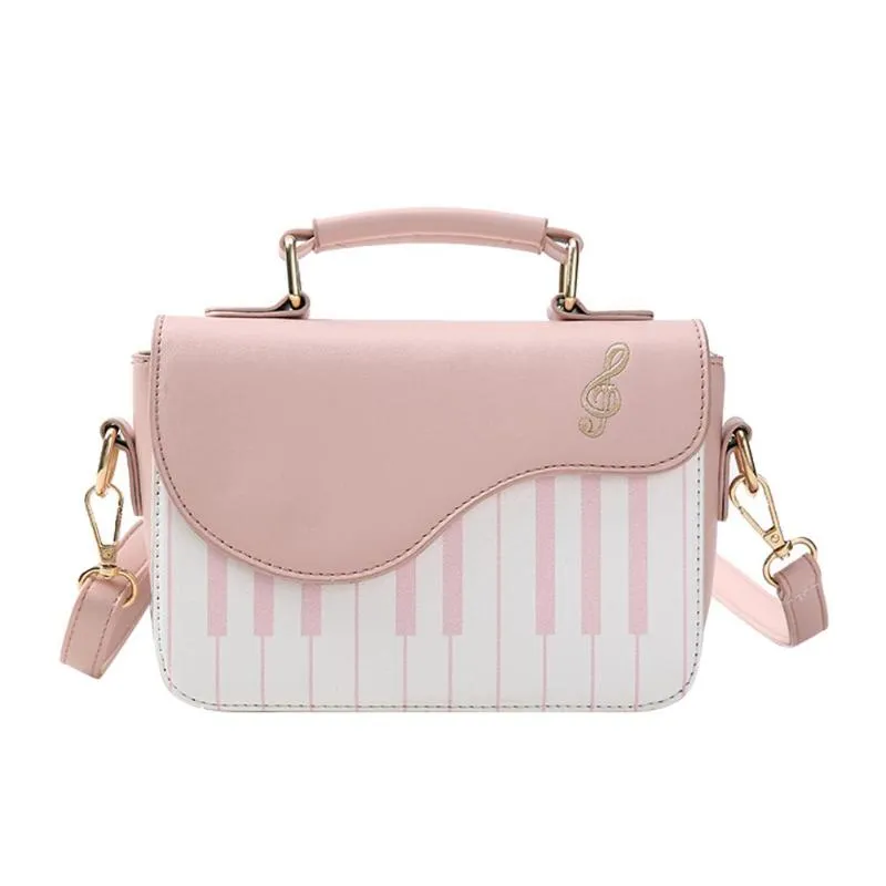 Cute Piano Pattern PU Casual Handbag Women's Flap