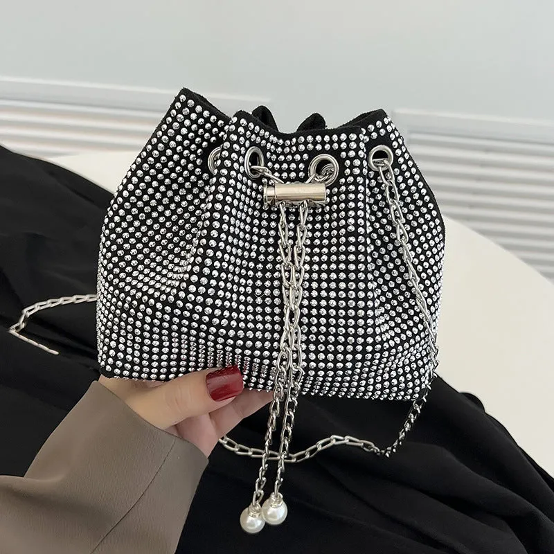 Diamond Shoulder Chain Diagonal Bucket Bag